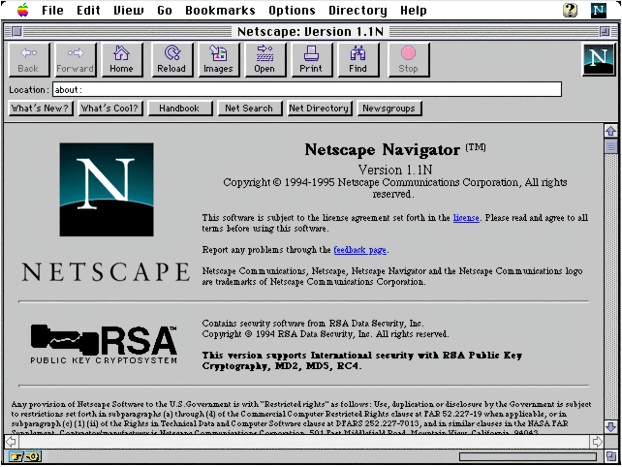 Netscape Navigator 1.1N Browser for Mac (1994)